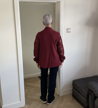 Load image into Gallery viewer, Melissa Lace Arm Cardigan - Burgundy | One Size (UK 14-22)
