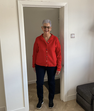 Load image into Gallery viewer, Rebecca Multi Coloured Button Cardigan - Red | One Size (UK 12-18)
