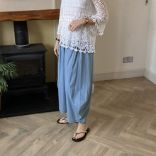 Load image into Gallery viewer, Susan Light Denim Ballon Baggy Trousers | Elastic Waist UK 13–18
