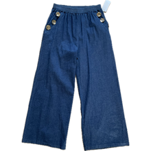 Load image into Gallery viewer, Ashley Medium Denim 3 Gold Button Trousers | Elastic Waist UK 10–14
