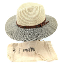 Load image into Gallery viewer, Folding Panama Style Travel Sun Hat - Mottled/Natural with Belt (61cm)
