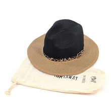 Load image into Gallery viewer, Two Tone Panama Foldable Hat (57cm) - Black/Natural
