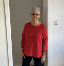 Load image into Gallery viewer, Amy Big Round Neck Jumper - Red | One Size (UK 14-20)

