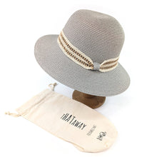 Load image into Gallery viewer, Rope &amp; Lace Band Cloche Foldable Hat (57cm) - Grey
