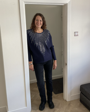 Load image into Gallery viewer, Laura Shining Rays Jumper - Navy | One Size (UK 12-16)
