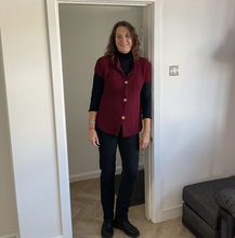 Load image into Gallery viewer, Donna Burgundy 3 button waistcoat a174
