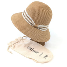 Load image into Gallery viewer, Rope &amp; Lace Band Cloche Foldable Hat (57cm) - Dark Natural
