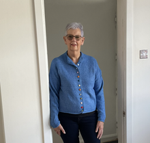 Load image into Gallery viewer, Rebecca Multi Coloured Button Cardigan - Blue | One Size (UK 12-18)
