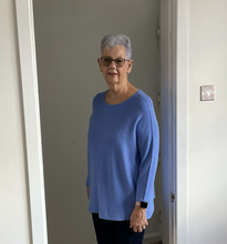 Load image into Gallery viewer, Amy Big Round Neck Jumper - Blue | One Size (UK 14-20)
