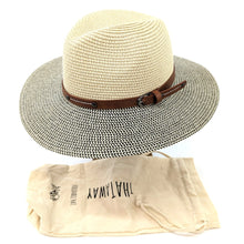 Load image into Gallery viewer, Folding Panama Style Travel Sun Hat - Mottled/Natural with Belt (61cm)
