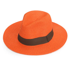Load image into Gallery viewer, Orange Panama Folding Hat
