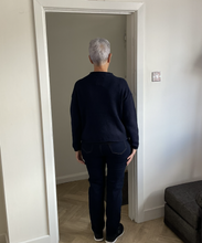 Load image into Gallery viewer, Rebecca Multi Coloured Button Cardigan - Navy | One Size (UK 12-18)
