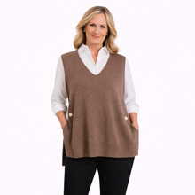 Load image into Gallery viewer, Brown Super Soft Tank Top – One Size (Fits UK 12–20) | Sleeveless Stretch Vest | Lightweight Everyday Basic | Pamper Yourself Now A183
