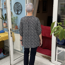 Load image into Gallery viewer, Cotton Small Daisy Print Shirt - Navy | One Size (UK 12-18)
