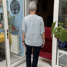 Load image into Gallery viewer, Cotton Small Daisy Print Shirt - Sky Blue | One Size (UK 12-18)
