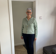 Load image into Gallery viewer, Rebecca Multi Coloured Button Cardigan - Sage Green | One Size (UK 12-18)
