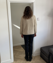 Load image into Gallery viewer, Sandra Embossed Flower Fluffy Jumper - Beige | One Size (UK 14-22)

