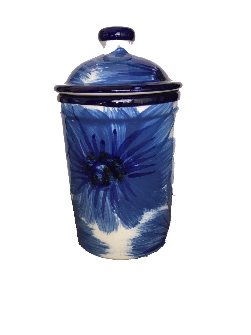 Blue and white swirl Garlic Keeper Pot (23)