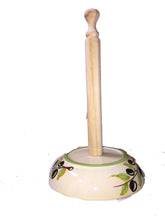 Load image into Gallery viewer, Ceramic Green olive design Kitchen roll holder
