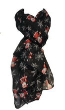 Load image into Gallery viewer, Black Father Christmas Ladies Scarf
