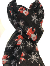 Load image into Gallery viewer, Black Father Christmas Ladies Scarf
