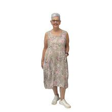 Load image into Gallery viewer, Kimberly Floral Long Empire Line Linen Dress | One Size (UK 12-18)
