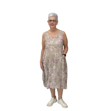 Load image into Gallery viewer, Kimberly Floral Long Empire Line Linen Dress | One Size (UK 12-18)
