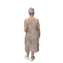 Load image into Gallery viewer, Kimberly Floral Long Empire Line Linen Dress | One Size (UK 12-18)
