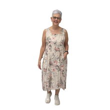 Load image into Gallery viewer, Kimberly Floral Long Empire Line Linen Dress | One Size (UK 12-18)
