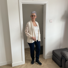 Load image into Gallery viewer, Melissa Lace Arm Cardigan - Cream | One Size (UK 14-22)
