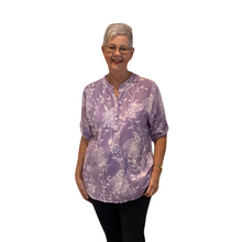Load image into Gallery viewer, Ladies Lilac dandelion print shirt (A127)
