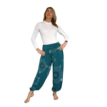 Load image into Gallery viewer, Petrol Mandala Print harem Trousers for women  (142)
