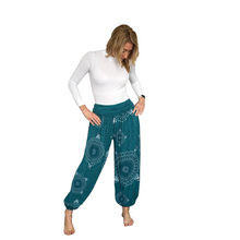 Load image into Gallery viewer, Petrol Mandala Print harem Trousers for women  (142)
