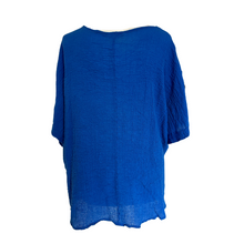 Load image into Gallery viewer, Royal blue Plain Crinkle cotton top for women. (A147)
