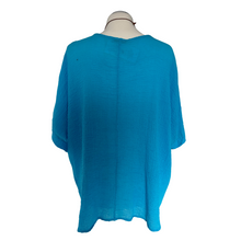 Load image into Gallery viewer, Turquoise Blue  Plain Crinkle cotton top for women. (A147)
