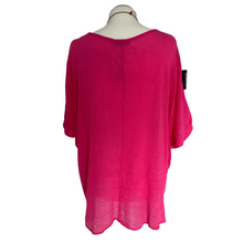 Load image into Gallery viewer, fuchsia Pink Plain Crinkle cotton top for women. (A147)
