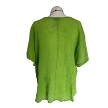 Load image into Gallery viewer, Lime green Plain Crinkle cotton top for women. (A147)
