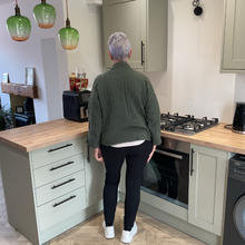 Load image into Gallery viewer, Khaki Green Plain Colour Padded Jacket – Waist Length | One Size (UK 10–14) | Lightweight Warm Outerwear | Pamper Yourself -A179
