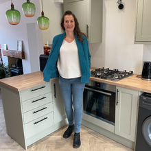 Load image into Gallery viewer, Teal Plain Colour Padded Jacket – Waist Length | One Size (UK 10–14) | Lightweight Warm Outerwear | Pamper Yourself -A179
