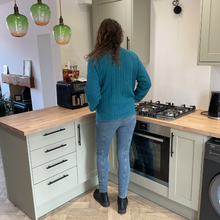 Load image into Gallery viewer, Teal Plain Colour Padded Jacket – Waist Length | One Size (UK 10–14) | Lightweight Warm Outerwear | Pamper Yourself -A179
