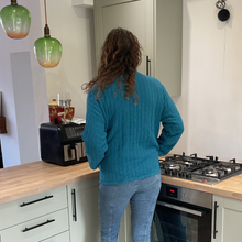 Load image into Gallery viewer, Teal Plain Colour Padded Jacket – Waist Length | One Size (UK 10–14) | Lightweight Warm Outerwear | Pamper Yourself -A179
