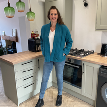 Load image into Gallery viewer, Teal Plain Colour Padded Jacket – Waist Length | One Size (UK 10–14) | Lightweight Warm Outerwear | Pamper Yourself -A179
