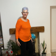 Load image into Gallery viewer, Super Soft Round neck Bright Orange Italian Plain Jumper – One Size (12–16) A185
