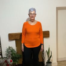 Load image into Gallery viewer, Super Soft Round neck Bright Orange Italian Plain Jumper – One Size (12–16) A185

