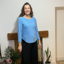 Load image into Gallery viewer, Super Soft Round neck Sky Blue Italian Plain Jumper – One Size (12–16) A185
