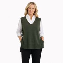 Load image into Gallery viewer, Khaki green Super Soft Tank Top – One Size (Fits UK 12–20) | Sleeveless Stretch Vest | Lightweight Everyday Basic | Pamper Yourself Now A183
