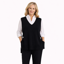 Load image into Gallery viewer, Black Super Soft Tank Top – One Size (Fits UK 12–20) | Sleeveless Stretch Vest | Lightweight Everyday Basic | Pamper Yourself Now A183
