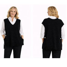 Load image into Gallery viewer, Black Super Soft Tank Top – One Size (Fits UK 12–20) | Sleeveless Stretch Vest | Lightweight Everyday Basic | Pamper Yourself Now A183

