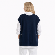 Load image into Gallery viewer, Navy blue Super Soft Tank Top – One Size (Fits UK 12–20) | Sleeveless Stretch Vest | Lightweight Everyday Basic | Pamper Yourself Now A183
