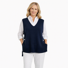 Load image into Gallery viewer, Navy blue Super Soft Tank Top – One Size (Fits UK 12–20) | Sleeveless Stretch Vest | Lightweight Everyday Basic | Pamper Yourself Now A183
